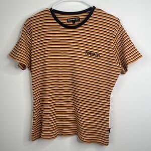 VINTAGE Reebok WOMENS Orange Striped Shirt size 14